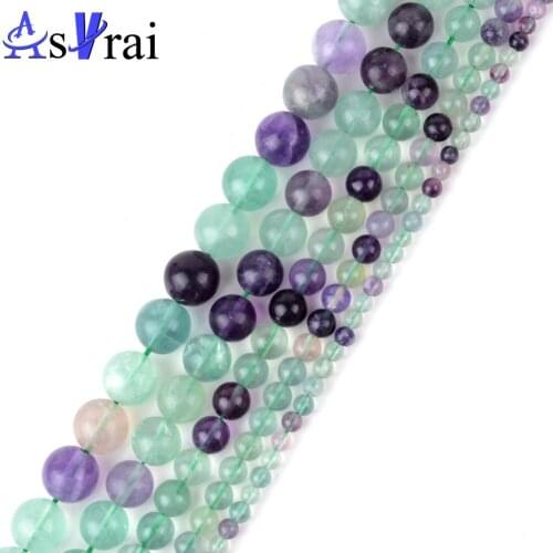 Natural Green Fluorite Stone Beads For Jewelry Making 4 6 8 10 12mm Round Loose Spacer Beads DIY Bracelet Necklace Accessories