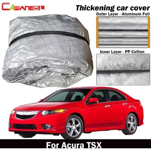 Cawanerl For Acura TSX Car Cover Inner Cotton Waterproof Sun Shade Rain Snow Hail Dust Protection Cover