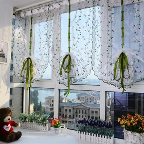 Hot Romantic Tulle Window Curtain Blinds Embroidered Voile Sheer Curtains for Living Room Bedroom Window Screening