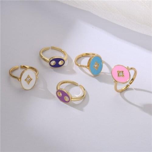 HECHENG,Bohemian Style Women Ring,Gold Finger Geometric Irregular Jewelry,Round Oval Shape Single Ring