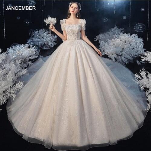 HLF08 Beading Appliques Wedding Dress Lace Short Sleeve Princess Ball Gown сввадебные платье Vestido Para Casamento