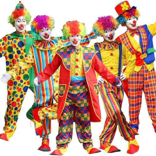 Cosplay Mens costume adult suit clown funny circus naughty harlequin uniform adult male costume fancy dress suit costume