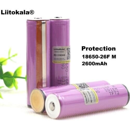 Liitokala Protected New Original 18650 ICR18650-26FM 2600mAh Li-ion 3.7v Battery With PCB For Flashlight batteries