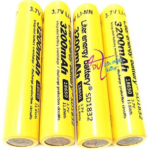 Liter energy battery 5 PCS 100% New Original NCR18650B 3.7V 3200MAH 18650 Li-ion Rechargeable battery for tablet pc inch