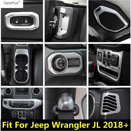 Matte Interior For Jeep Wrangler JL 2018 - 2020 Speaker Head Light Water Cup AC Air Vent Handle Panel Cover Trim Accessories