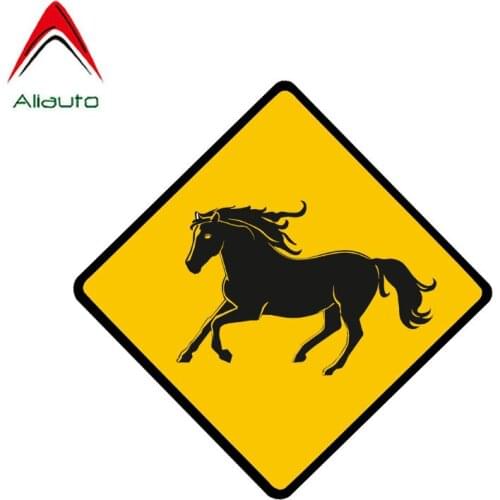 Aliauto Car Sticker Animal Warning Horse Accessories PVC Reflective Decal for Renault Logan Mercedes W203 Kia Rio 4,12cm*12cm