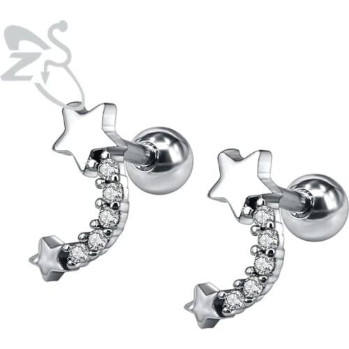New Lately Ear Stud For Ear Piercing Attractive Meteor Design Cartilage Stud Earrings 316L Surgical Steel Ear Piercing Jewelry