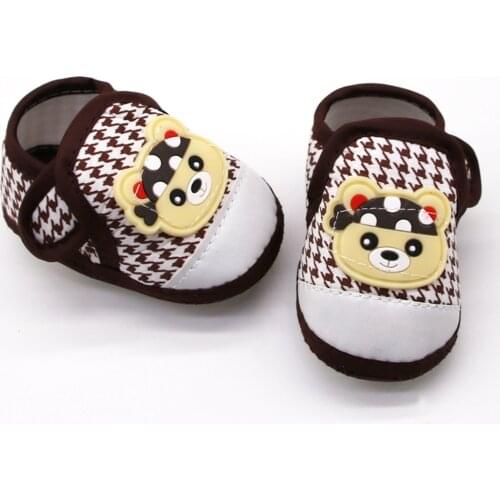 Baby Girls Plaid printing Shoes Cartoon Prewalker Soft Sole Single Shoes Newborn First Walkers Baby Booties Girls Shoes