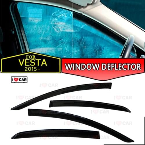 Window deflector for Lada Vesta 2015- car window deflector wind guard vent sun rain visor cover car styling decor