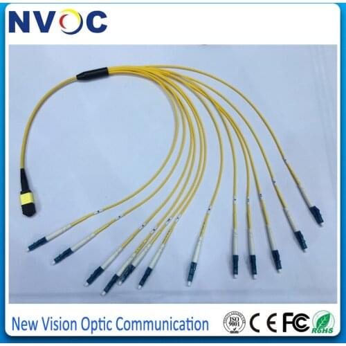 MPO/APC Male(SENKO)-12xLC 2.0mm Fanout Fiber Optical Patch Cord,3.0mm 12C G657A1 Mini Yellow LSZH Round Cable,L:3M (2M+1M)