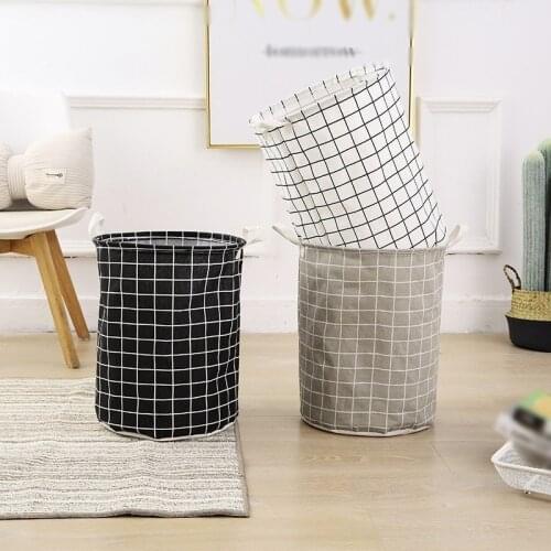 Simple Style Printed Basket Foldable Laundry Basket Clothing Basket Linen Fabric Organizer Home Storage Busket
