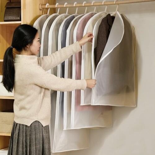 Clear Side-open Clothes Storage Bag for Household Garment Jacket Shirt Coat for Dust Moisture proof Protection Cover JF006