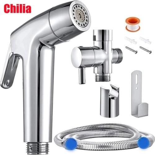 Toilet Hand Bidet Faucet Bathroom Bidet Shower Sprayer 1.2M Hose Tank Hooked Holder Easy Install for Womens Health Protection