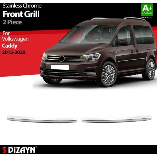 For Volkswagen Caddy 3 Chrome Front Grill Stainless Steel 2 Pcs VW Exterior Car Accessories Parts Auto Products Stickers Styling