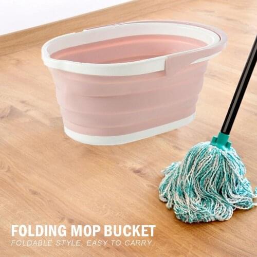 Collapsible Plastic Mop Bucket Portable Wash Basin Footbath Foldable Dishpan KItchen Household Cleaning Accessories