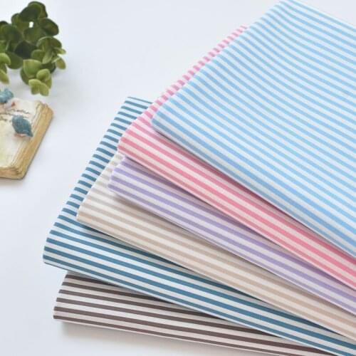 Japan vintage Retro style stripe cotton pattern handwork fabric Childrens clothing shirt cloth for DIY Bag 1 order=50cm*110cm