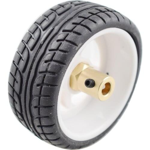 High Quality 65mm Plastic Wheel Tires with 6mm Metal Hubs for Arduino Robot Car Chassis