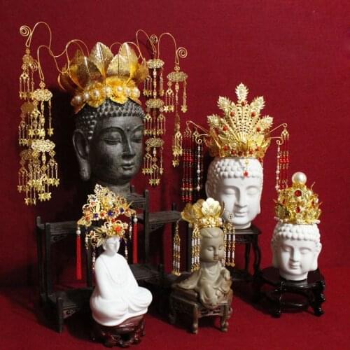 5 Designs God Buddha Hair Tiara Hair Piece for Consecrate Immortal Buddha Hair Crown Piece Big or Small Size