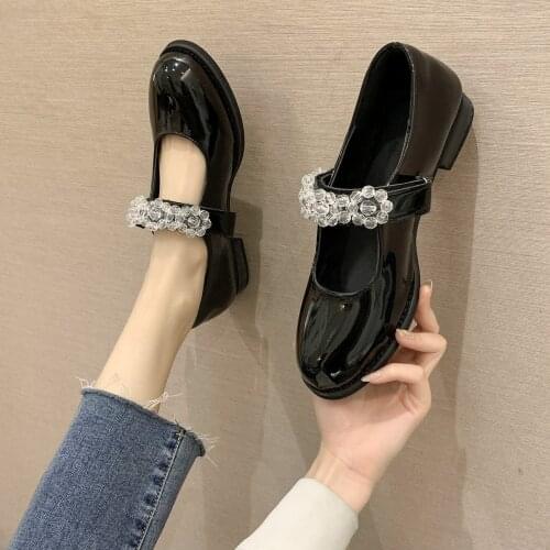 Crystal women shoes 2021 models Mary Jane lolita shoes womens Japanese high heels retro platform shoes women femmes chaussures