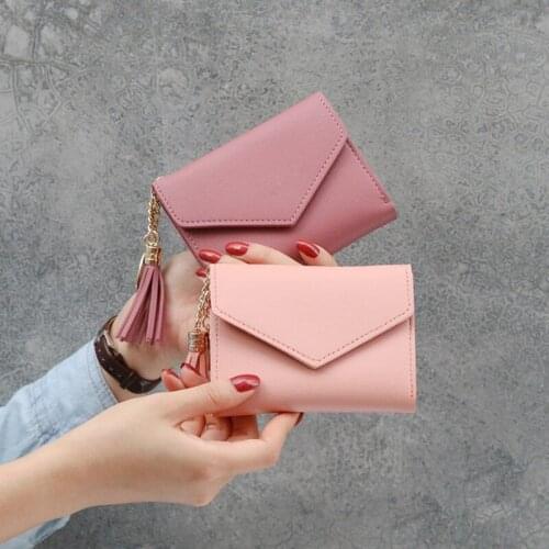 Heart-shaped Pendant Wallet New Short Paragraph Hand Coin Purse Fashion Multifunctional Solid Color Ladies Wallet Card Holder