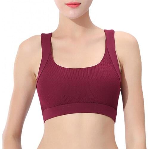 Women Solid Color Padded Wireless Shockproof Gym Sport Yoga Bra Vest Underwear women bra push up бюстгальтер женский ropa mujer
