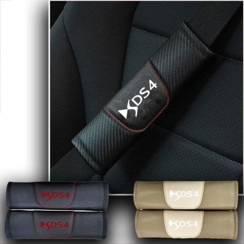 2pcs Auto Decoration Shoulder Seat Belt Cover For Citroen DS DS4 Car Interior Accessories Seat Belt Shoulder Trim Strip