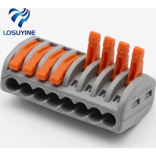 10 pcs Free shipping 10Pcs PCT-218 Universal Compact Wire Wiring Connector Connectors 8 pin Conductor Terminal Block With Lever