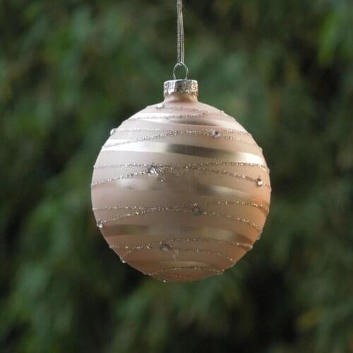 12pcs/pack Diameter=8cm Pink Series Glass Ball Christmas Day Tree Decoration Hanging Pendant Festival Wedding Friend Gift