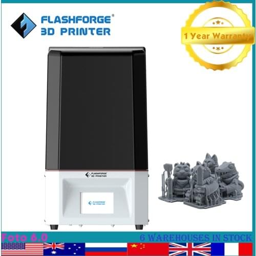 Flashforge Foto 6.0 3d Printer 130*78*155mm Printing Size 2K 6inch Monoscreen Full Grayscale Anti-aliasing Easy to Use