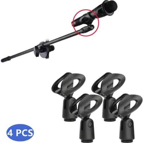 4PCS Universal Barrel-style Microphone Mount Mic Spring Clip Holder Stand Plastic 5/8" Male To 3/8" Female Nut Adapter Gooseneck