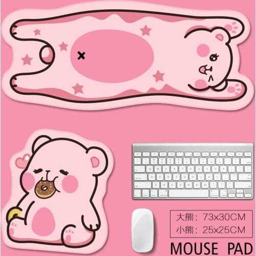 Large Computer Gaming Mouse Pad Bear Cat Cute Large Mouse Pad Non-slip Natural Rubber Gaming Mouse Pad Cartoon Mouse Mat Forgirl