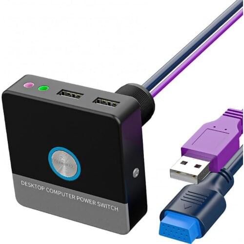 Computer Case Power Switch Double USB Ports 2 Audio Interfaces Desktop Computer Case Power Supply Выключатель