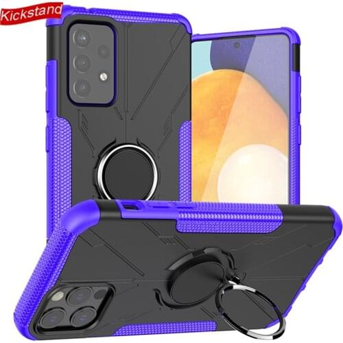 Kickstand for Samsung Galaxy A72 5G A52 S21 FE F62 A22 A82 A12 Case Shockproof Anti Fingerprint Phone Cover Using for Car Mount