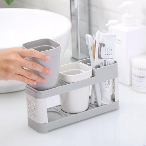 New Bathroom Toothbrush Toothpaste Holder Case Electric Shaving Makeup Brush Dispenser Holder Organizer Accessories Storage