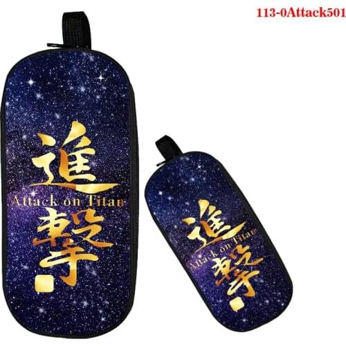 Double Layer Pencilcase Children School Supplies Attack on Titan Pencil Case Anime 3D Print Pencilbag Kid Stationery Penbag Gift