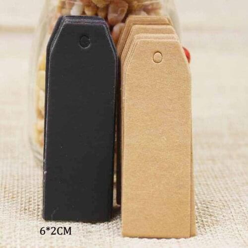 2018 hot sale zerongE jewelry 6*2cm blank black/brown Wedding Favour Gift Tag / DIY products brand Tag /Price tag 100pcs per lot