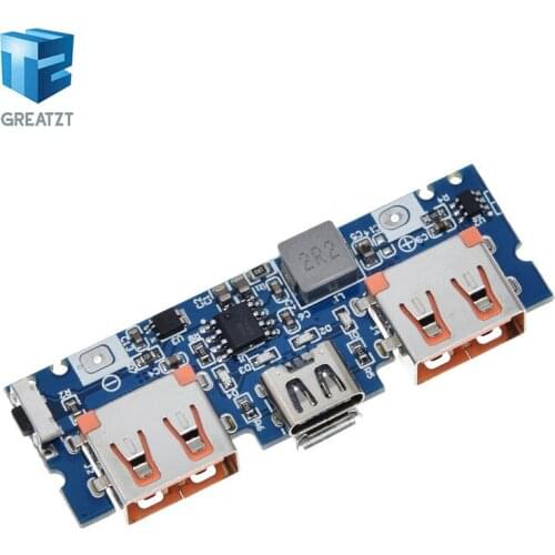 GREATZT Micro/Type-C USB 5V 2.4A Dual USB 18650 Boost Battery Charger Board Mobile Power Bank Accessories For Phone DIY