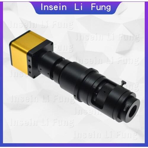 HD HDMI Camera Video Microscope HDR Suppresses Strong Light Anti-reflective+10X-300X Continuous Zoom Full Focus C-Mount Lens