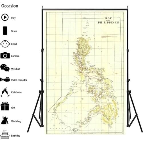A2 Size Philippines (1905) Map Non-woven Vertical Map of Southeast Asia Travel Home Decoration Learning Education Supplies