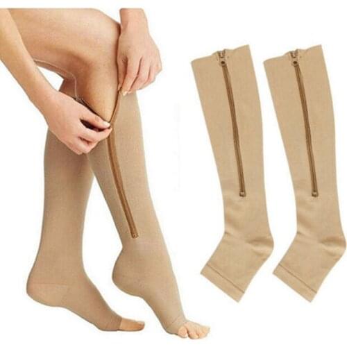 3 Pairs Compression Stockings Pressure Knee High Socks 20-30mm Unisex Foot Leg Support Stocking Sport Stockings Open Toe Desig