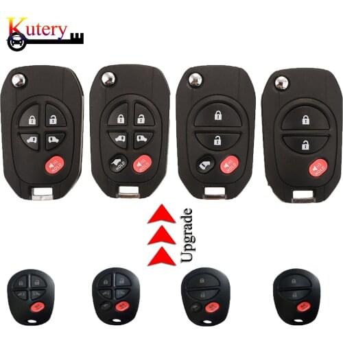 Kutery Remote Control Key Fob Shell Case Fob For Toyota Sequoia Highlander Sienna Tacoma Tundra 3/4/5/6 Buttons
