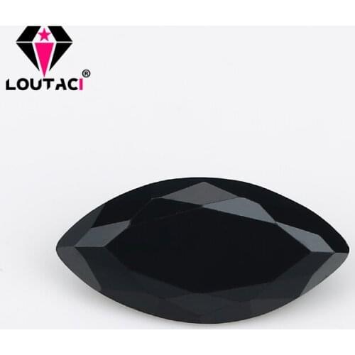LOUTACI Most Precious Stones And Gemstone Black Cubic Zirconia Marquise Shape For Sale Small Size 1.5x3-3x6mm