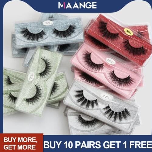 MAANGE 1 Pcs 3D Mink Lashes Long Lasting False Eyelashes Natural Full Strip Lashes Make Up Eyelash Extension Faux Mink Lashes