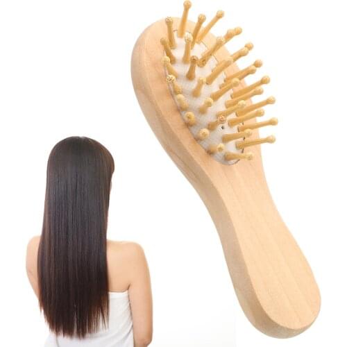 Massage Bamboo Brush Salon Styling Brush Anti-Hair Loss Wood Comb Scalp Hair Care Healthy Healthy Paddle Cushion