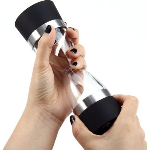 Manually 2 in 1 Hourglass Shape Dual Salt Pepper Mill Spice Grinder Pepper Shaker for Kitchen Cooking Tools Easy to Clean CA