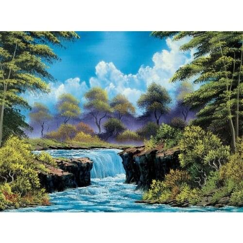 New 5D DIY Full Square Round Drill diamond painting natural scenery waterfall mosaic embroidery sale art home decoration E1488
