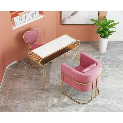 Gold marble manicure table and chair set combination single two three manicure table nail salon table and chair