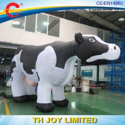 Customizable inflatable cartoon replica giant beautiful advertising inflatable milk cow for farm,free air ship to door