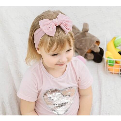 Girl princess New Cute Infant toddler Baby Headwear Knot Hair Bands Headband Ribbon Elasticity Hair knit Accessories Hairband