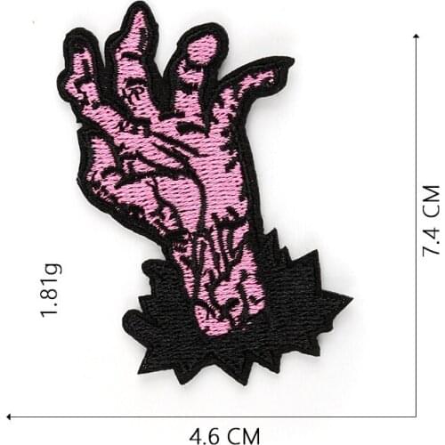 HORROR Punk Skull Hand Embroidery Iron On Patches Of Clothing Accessories Halloween